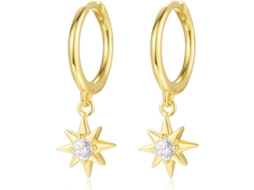 2026-aros De Pendientes Con Circonia Cúbica Estrella En Plata De Ley 925, Anti-alergia, Regalo