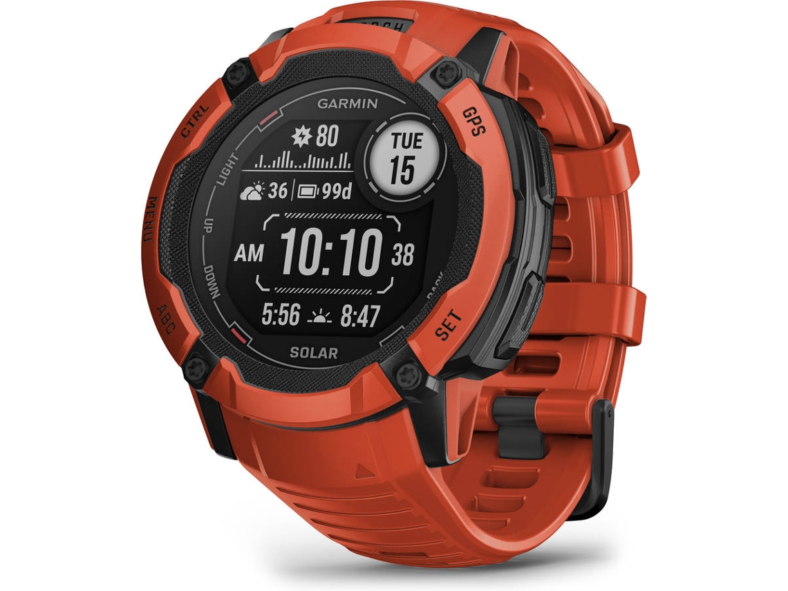 Smartwatch GARMIN Instinct 2X (Bluetooth - Até 40 dias de autonomia com Energia Solar - Vermelho)