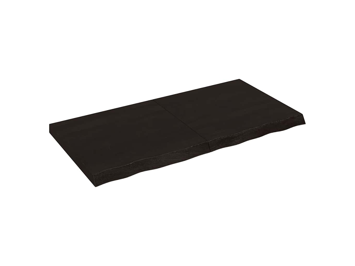 Vidaxl Tampo De Mesa 120x60x(2-6) Cm Carvalho Tratado Castanho-escuro