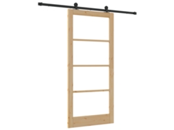 Conjunto 1 Porta Moderna Vidaxl Castanho Madeira De Pinho Maciça (93 X 202 Cm)