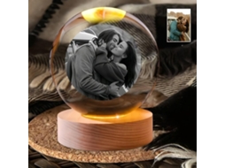 Boule De Cristal Foto 2d, Boule De Cristal Personnalisée Com Socle Lumineux,