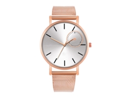 Reloj De Moda Para Parejas Con Correa De Malla Dial Redondo Cuarzo Unisex