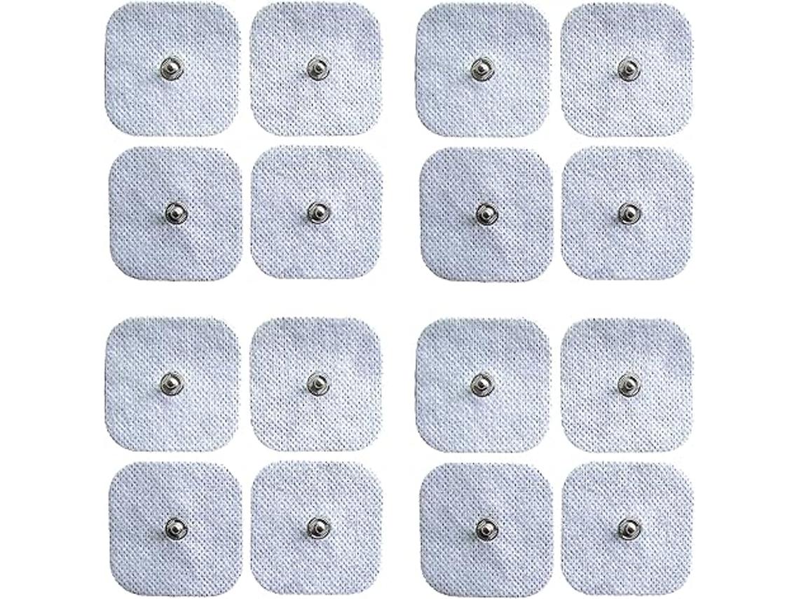 Almofadas De Eletrodo Com Encaixe Para Máquinas Tens Ems 5 X 5 Cm, Pacote Com 16 Aquaforge (quadradas)