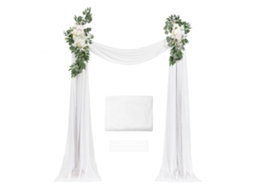 Conjunto De Decoração Para Arco De Casamento Com Flores E Véu Branco Tekmaquinas