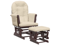 Glider Chair With Stool, Glider Chairs With Stools Vidaxl Creme Tecido