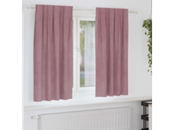Vidaxl Cortinas Opacas 2 Unid. Rosa Escuro 140 X 175 Cm Veludo