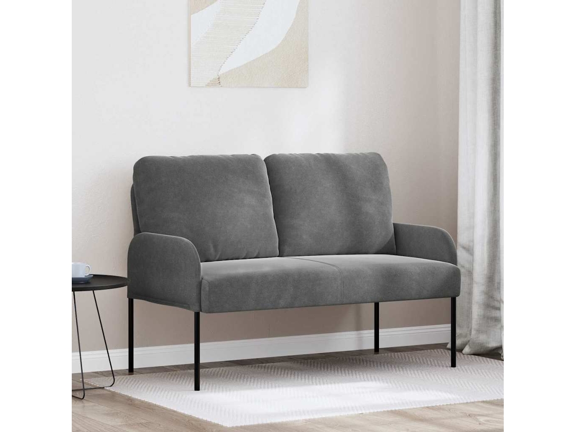 Vidaxl Sofás Com Almofada 110cm Cinza Escuro Contraplacado