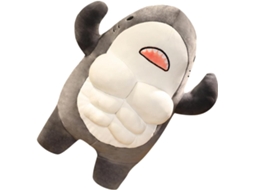 Tubarão De Pelúcia Musculoso 45 Cm, Feito Algodão Pp, Com Formato