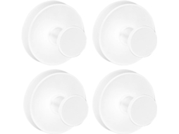 Conjunto de 8 ganchos com ventosa S/MARCA para banheiro, cozinha, armário, branco