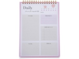 Bloco De Notas De Planejamento De Datas Rosa Em Papel, Calendário Diário