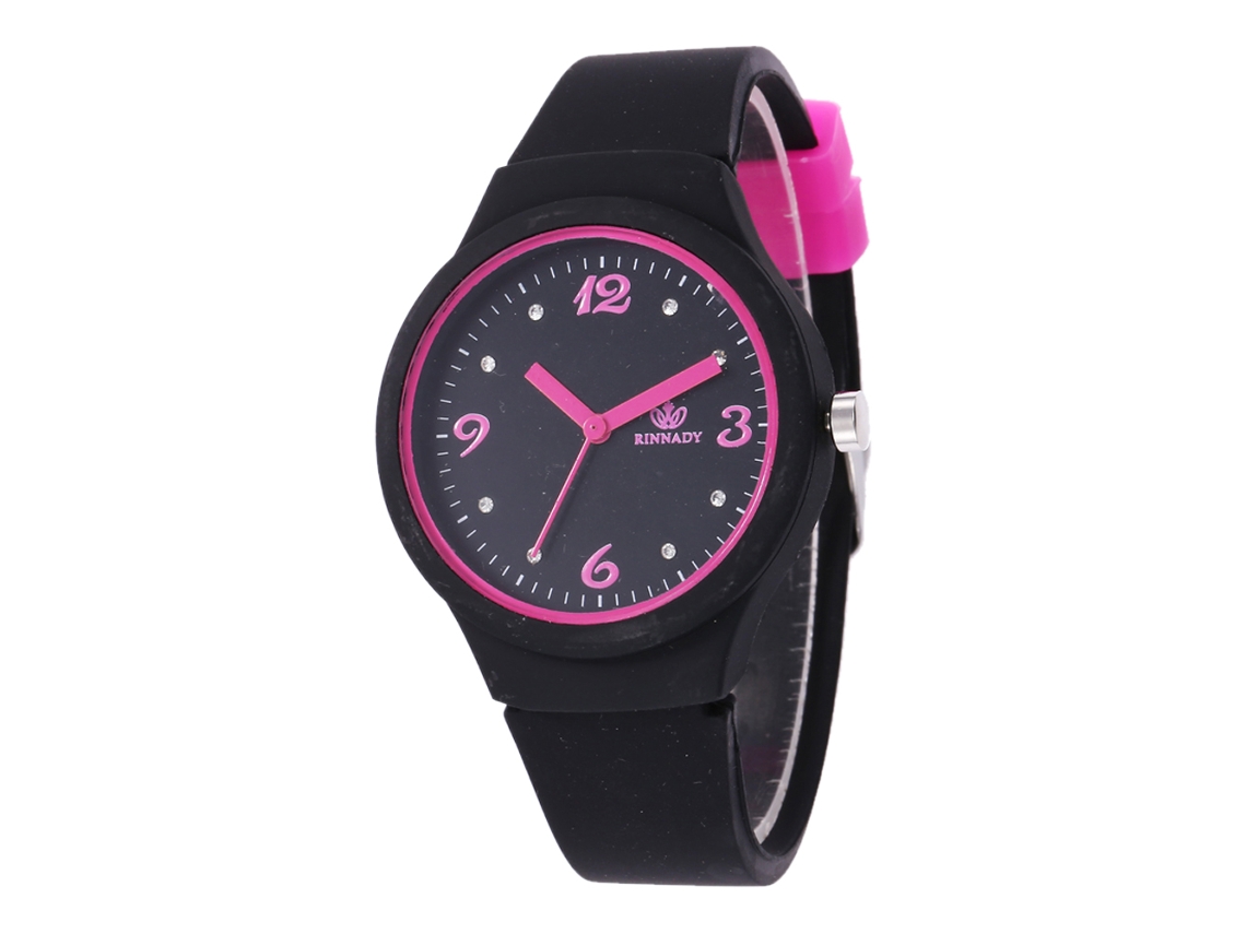 Reloj De Cuarzo Elegante Con Correa De Silicona Unisex Casual Regalo (negro)