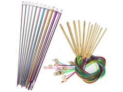 Conjunto De 23 Agulhas De Crochê Tunisiano Com Gancho De Bambu Com Pérolas Aquaforge
