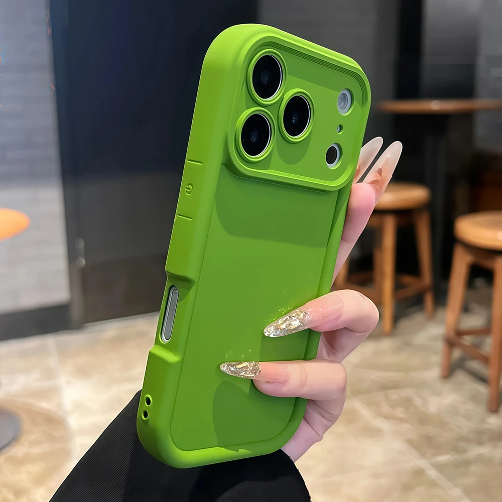 Capa De Silicone Macio Para Iphone (verde, Modelo 13), Com Proteção Traseira Contra Impactos.