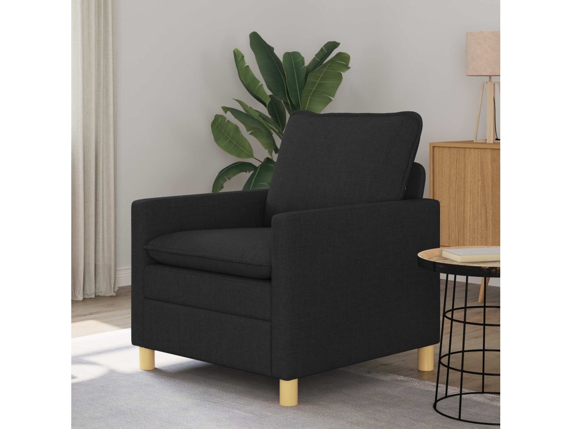 Vidaxl Sofá Preto 76 X 81 X 87,5 Cm Tecido