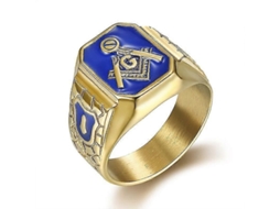 Anel masculino em aço inoxidável, clássico, vintage, dourado, hip hop, punk, unissex