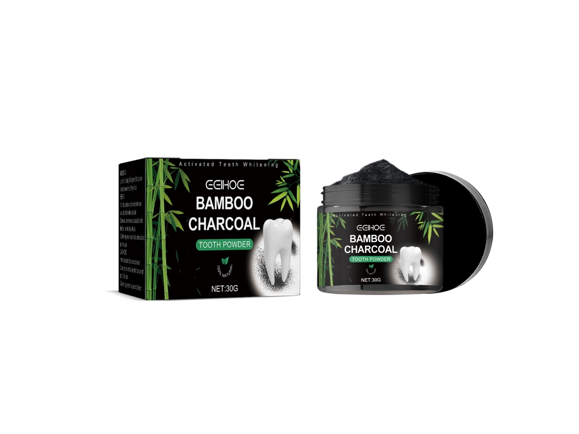 Pó de Dentes Carvão Bambu Natural Eficaz Worten