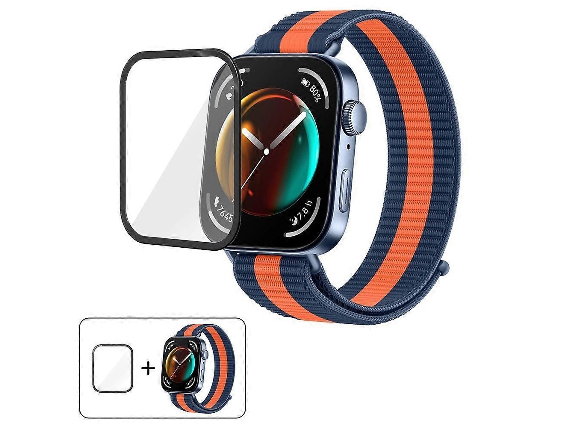 Pulseira De Relógio Com Fecho De Velcro Em Nylon E Película Curva 3d.