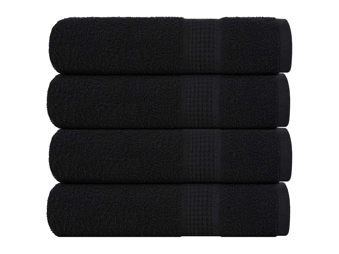 Vidaxl Toalhas De Mãos Frogn 4 Pcs 50x100 Cm 360 G/m² Preto