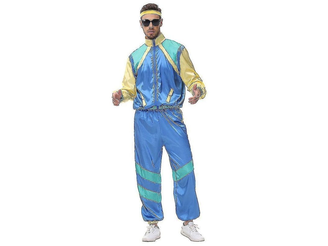 Rebe-traje Retro Anos 80 90 Hip Hop Para Mulher Homem Jaqueta Calça Lenço Festa De Disco M Homens