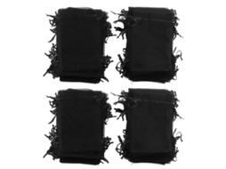 200 Bolsas De Organza Com Cordão 10x15cm, Bolsas De Presente Transparentes Para Casamento, Joias E Decoração, Preto