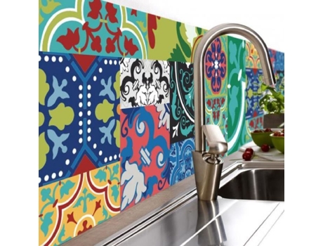 Splashback adesivo - CPM - Jade - Efeito patchwork - PVC - Verde