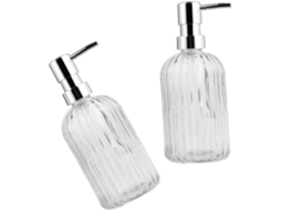 Com 2 Frascos Dispensadores De Vidro Vazios De 400 Ml Com Bomba, Tamanho Compacto, Adequados Para Uso.