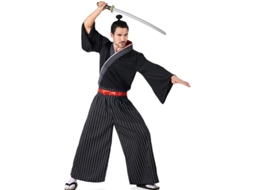 Fato de Samurai preto e vermelho para homem