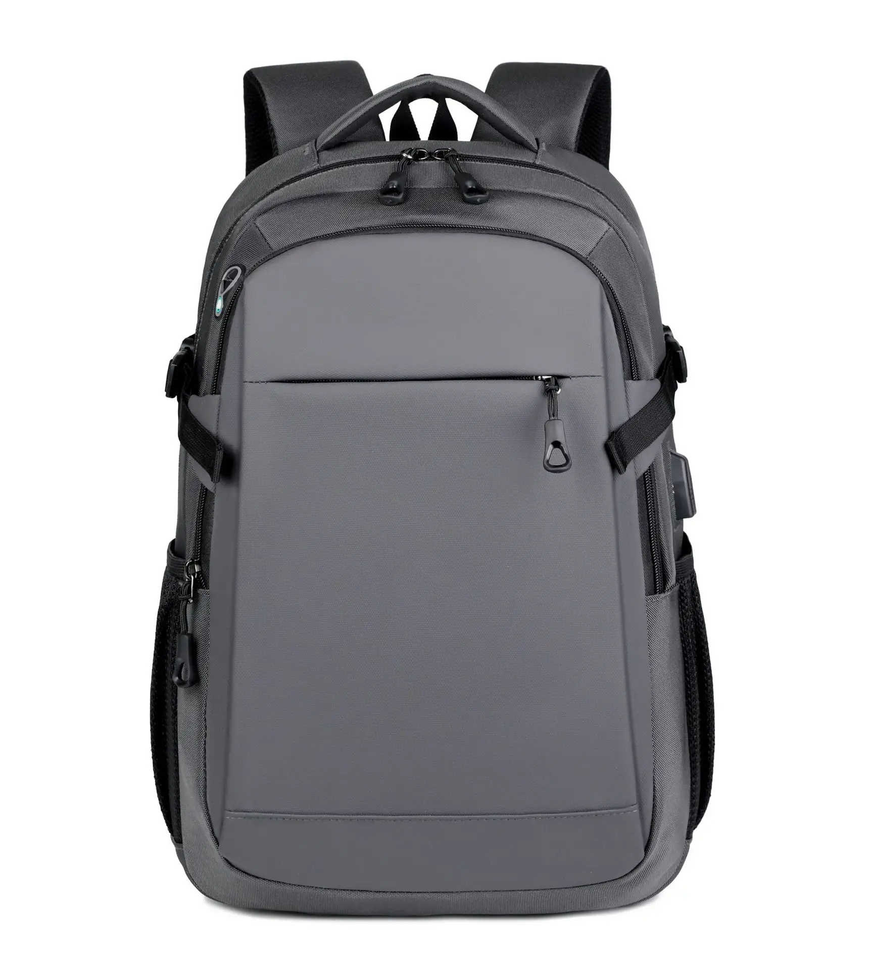 (5022-cinza) Nova Mochila Masculina, Bolsa De Nylon Para Notebook De Grande Capacidade, Mochila Escolar Multifuncional Com Interface Usb