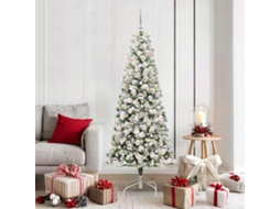 Vidaxl Árvore De Natal Articulada Artificial Verde E Branco 180 Cm