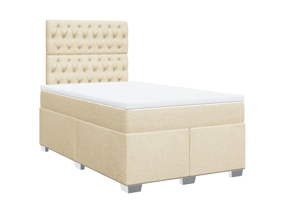 Box Spring Bed, Box Spring Beds Vidaxl Creme Tecido (120 X 190 Cm)