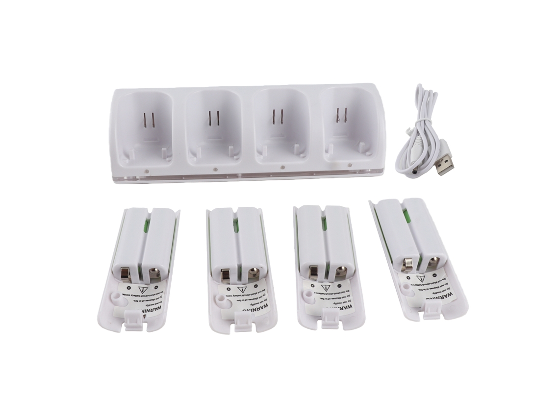 Estação De Carregamento Laxiscreed Para Wii Remote Com 4 Portas E Baterias De Longa Duração