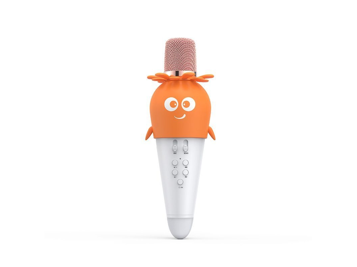 Microfone Karaokê Infantil Bluetooth com Luzes Coloridas e Voz Mágica