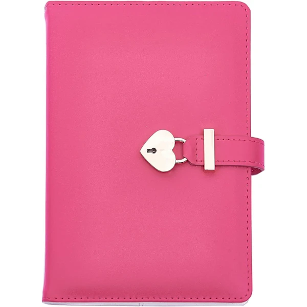 /ea/a5 Diário Fofo Com Cadeado Em Formato De Coração E Chave, Caderno Secreto Para Viagens, Bloco Anotações Couro Pu, Desenho Pess-aquaforge