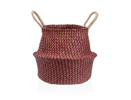 Cesta Decorativa Versa Vermelho Algas marinhas Ø 28 cm