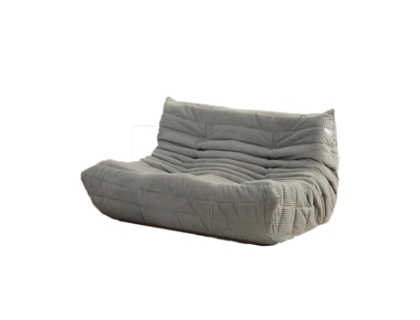 Loveseat Togo Cinza Claro Sem Montagem Conforto em Espuma de Dupla Camada Apoio Ergonómico Estofamento de Tecido de Toque Suave SOFTEVA