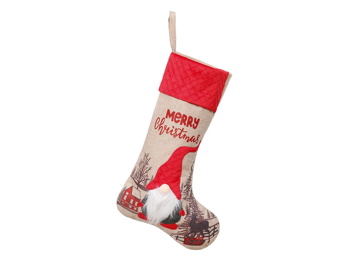 Laxiscreed Meia Natal Em Plaid Red Rudolph Para Presentes De Natal