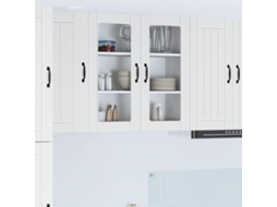 Vidaxl Armário De Vidro De Parede Lucca Branco 80 X 31 X 80 Cm