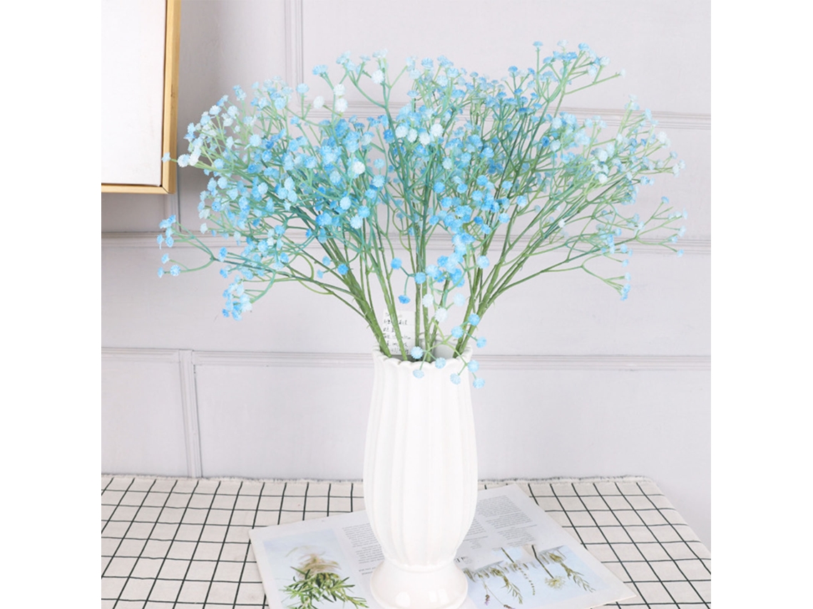 Flor Artificial Laxiscreed Com 3 Ramos De Gipsófila Azul Para Decorar Interiores