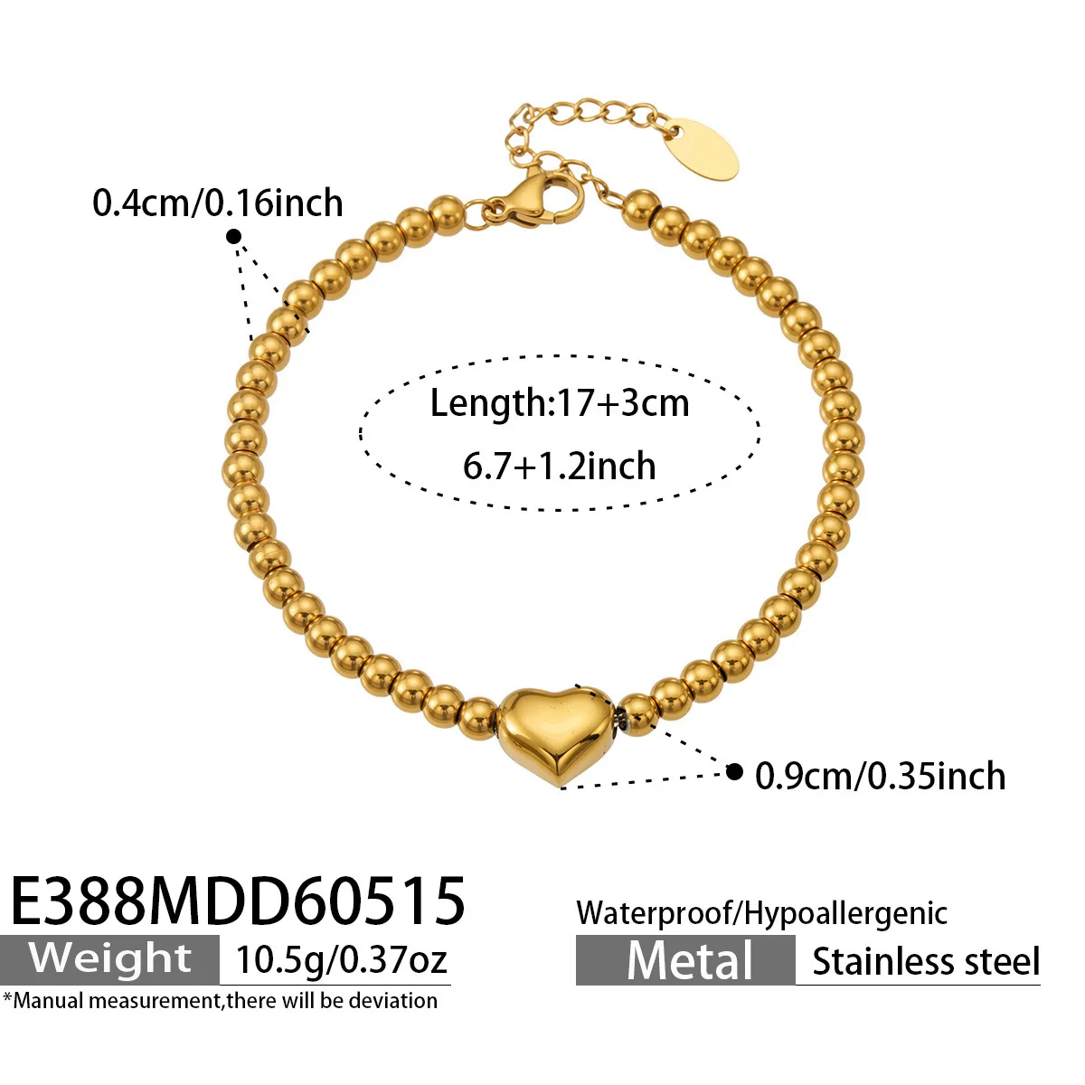 Pulseira Feminina Em Aço Inoxidável Banhado A Ouro, Acessório Ideal Para Presente De Festa.