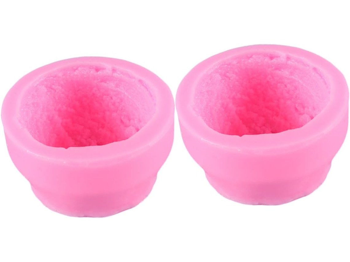 Forma De Silicone Rosa Para 2 Bolas Sorvete