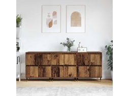 Vidaxl Armário De Arrumação 3 Pcs Madeira Antiga 60 X 35 X 70 Cm