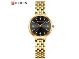 Relógio De Pulso Feminino Casual, Com Mostrador Pequeno E Strass (dourado E Branco), Estilo Casual, Quartzo, Compacto.