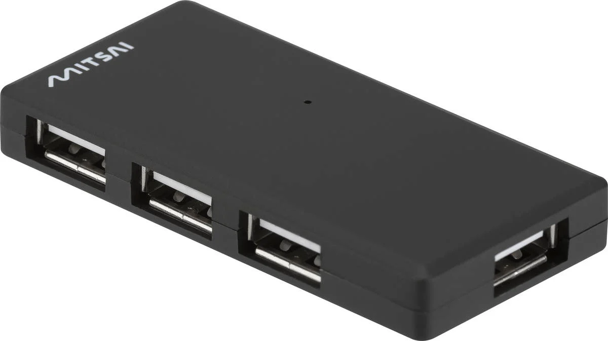 Hub MITSAI H100 Slim (USB 2.0 - 4 Portas - Preto)