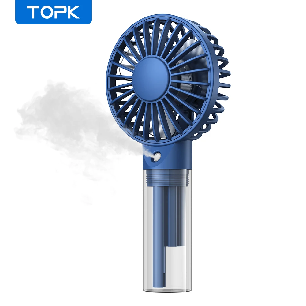 (azul) Mini Ventilador Portátil Com Névoa De Água E Função De Umidificação