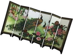 Conjunto De 1 Mini Biombo Chinês Decorativo - Item Colecionável - Acessório De Escritório