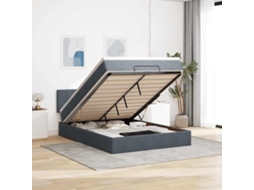 Vidaxl Estrutura De Cama Otomana Com Colchão 140x200cm Cinzento Escuro