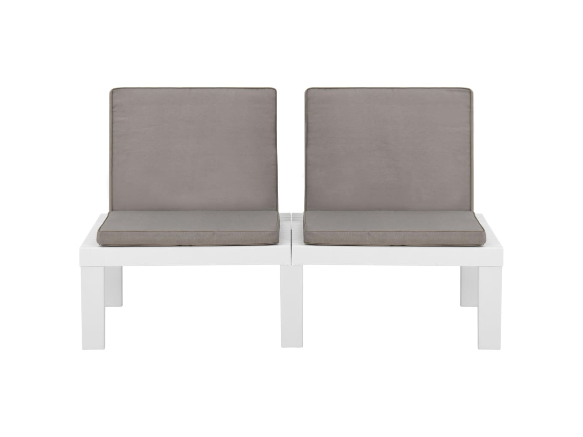 Maison Exclusive - Banco Lounge De Jardim Com Almofadão Plástico Branco