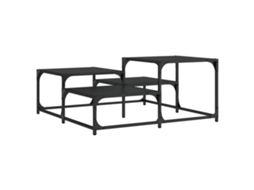 Coffee Table, Coffee Tables Vidaxl Preto Madeira Processada (87.5 X 87.5 X 40 Cm)