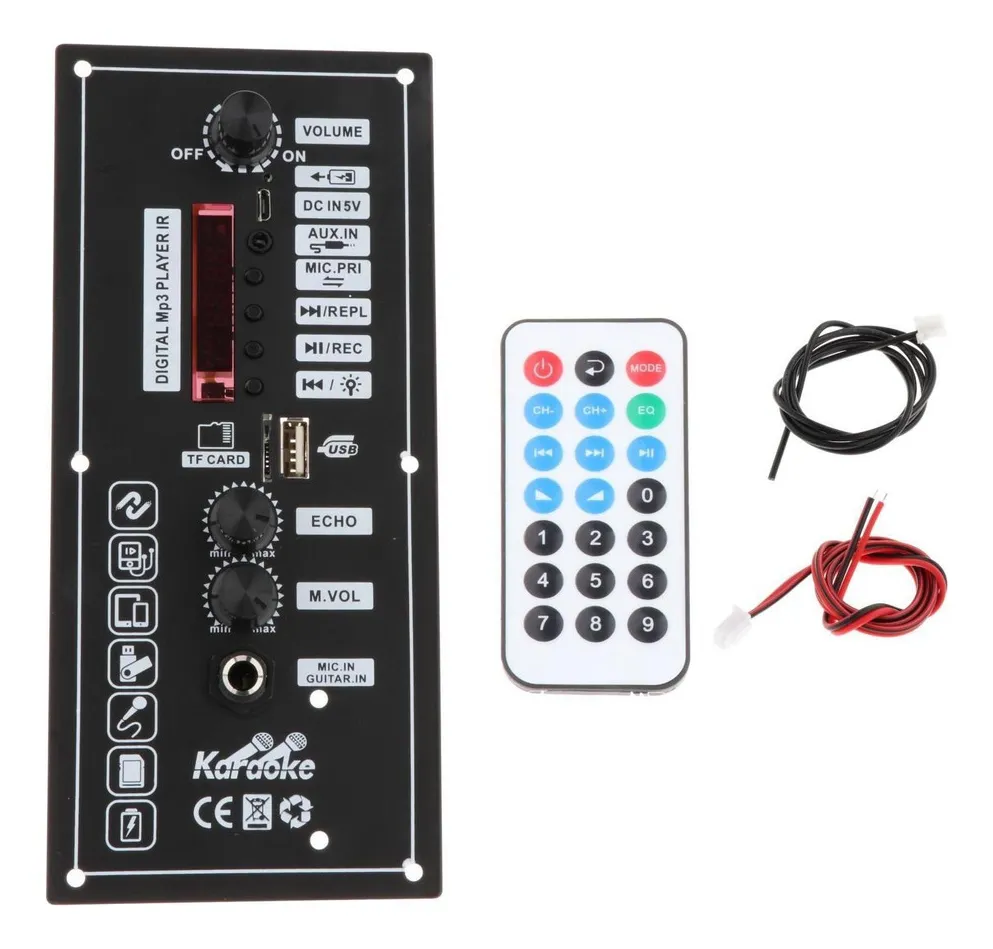 Placa Amplificadora de Mp3 Bluetooth com Acessórios para Músicaslowmoose