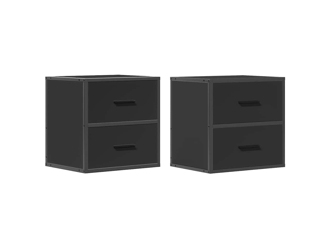 Wall-mounted Bedside Cabinet, Wall-mounted Bedside Cabinets Vidaxl Preto Madeira Processada (n/a)